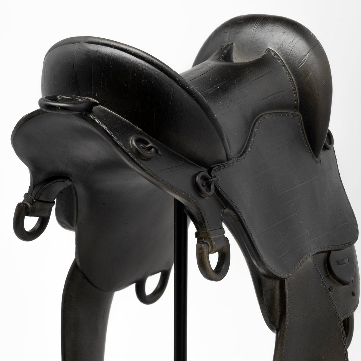 Colt III 8L x 9W Black Equestrian-Inspired English Horse Saddle by Mercana at Eve Furniture