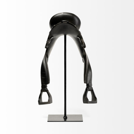 Colt III Black Equestrian-Inspired English Horse Saddle by Mercana at Eve Furniture
