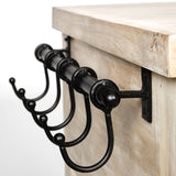 Columbia 62L x 28W x 36H I Light Brown Body w/ Black Iron Knobs Rolling Kitchen Island by Mercana at Eve Furniture