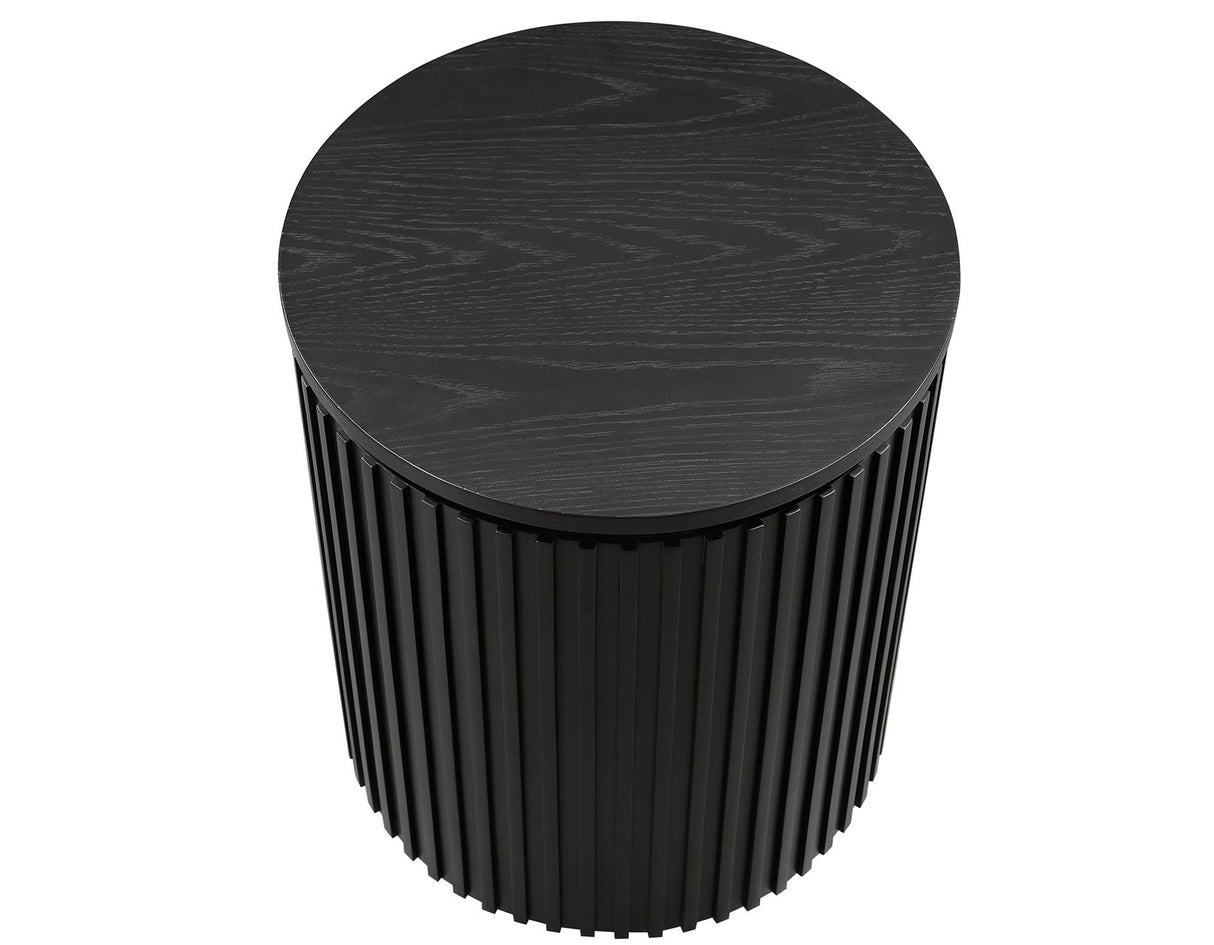 Colvin 18″ Round End Table, Black Finish