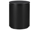 Colvin 18″ Round End Table, Black Finish by Steve Silver at Eve Furniture