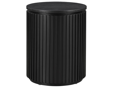 Colvin 18″ Round End Table, Black Finish by Steve Silver at Eve Furniture