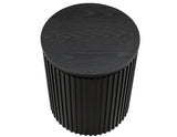 Colvin 18″ Round End Table, Black Finish by Steve Silver at Eve Furniture