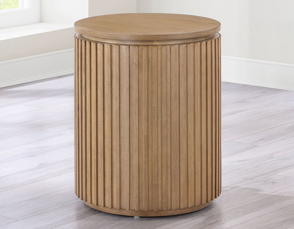 Colvin 18″ Round End Table, Toffee Finish