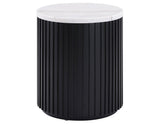 Colvin 3-Piece White Marble Top Table Set, Black Finish by Steve Silver at Eve Furniture