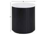 Colvin 3-Piece White Marble Top Table Set, Black Finish by Steve Silver at Eve Furniture