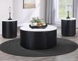 Colvin 3-Piece White Marble Top Table Set, Black Finish by Steve Silver at Eve Furniture