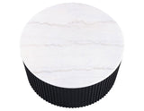 Colvin 3-Piece White Marble Top Table Set, Black Finish by Steve Silver at Eve Furniture