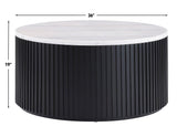 Colvin 3-Piece White Marble Top Table Set, Black Finish by Steve Silver at Eve Furniture