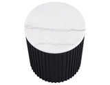 Colvin 3-Piece White Marble Top Table Set, Black Finish by Steve Silver at Eve Furniture