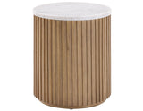 Colvin 3-Piece White Marble Top Table Set, Toffee Finish by Steve Silver at Eve Furniture