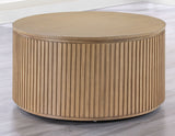 Colvin 36″ Round Castered Coffee Table, Toffee Finish