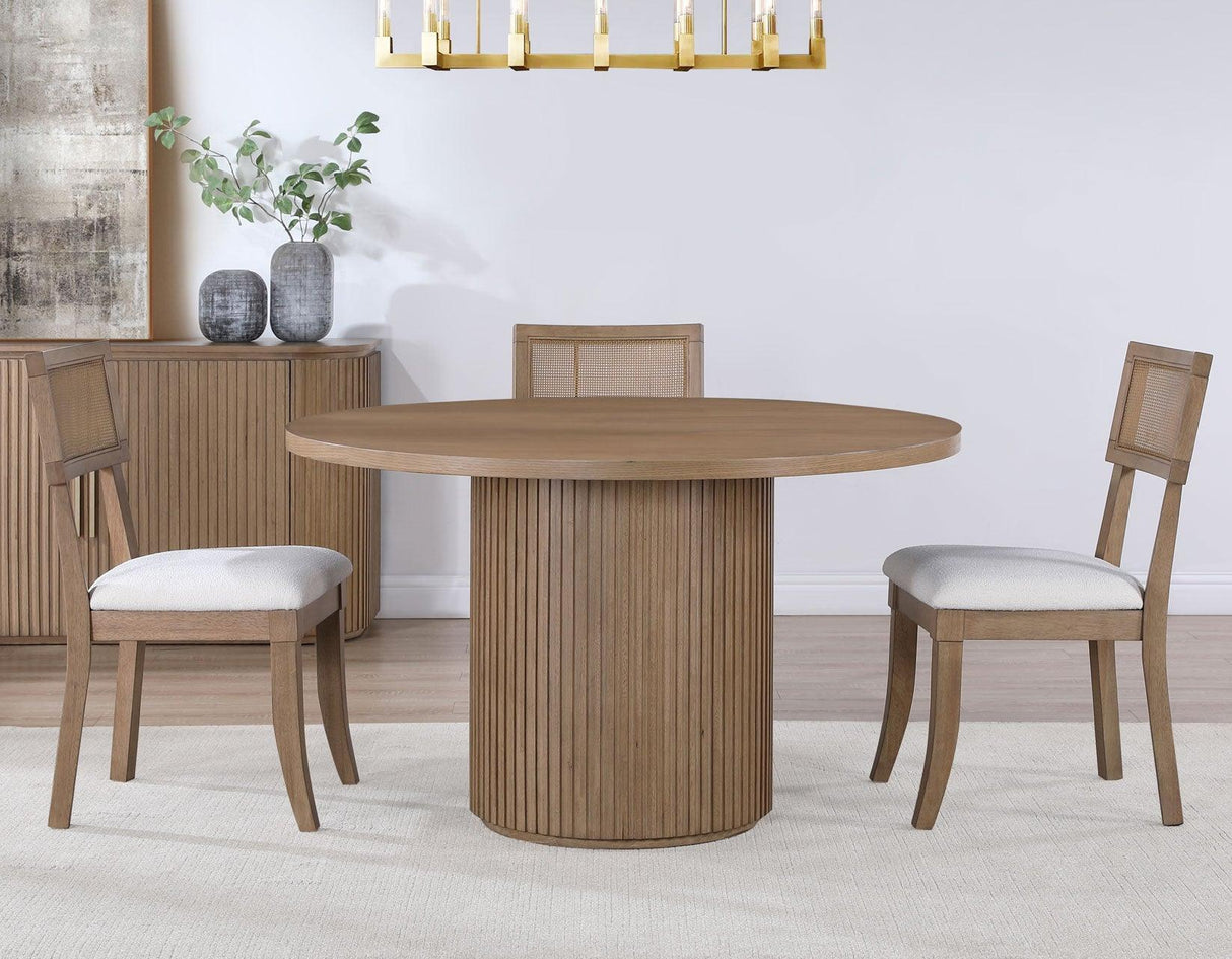 Colvin 52″ Round Dining Table, Toffee finish by Steve Silver at Eve Furniture