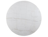 Colvin 52″ Round White Marble Dining Table, Black Finish by Steve Silver at Eve Furniture