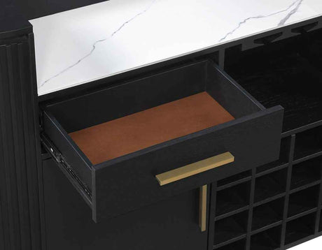 Colvin Black Finish Reeded Bar by Steve Silver at Eve Furniture