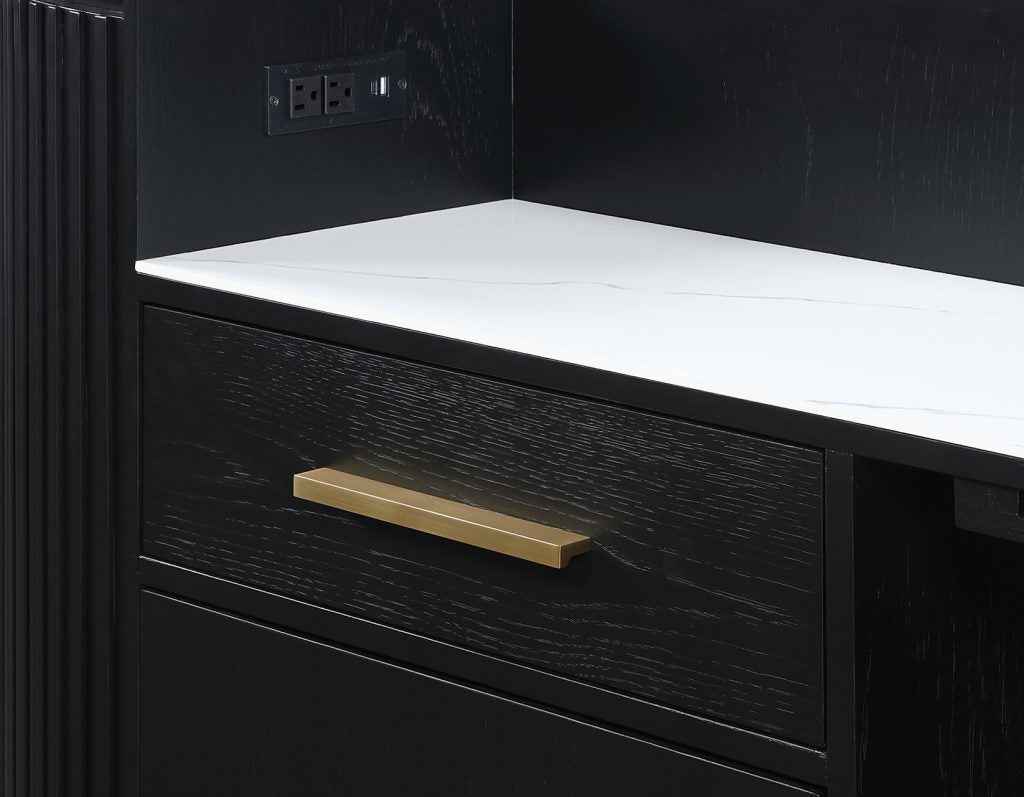 Colvin Black Finish Reeded Bar by Steve Silver at Eve Furniture