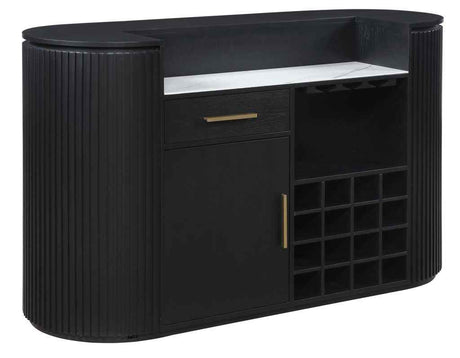 Colvin Black Finish Reeded Bar by Steve Silver at Eve Furniture