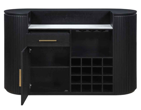 Colvin Black Finish Reeded Bar by Steve Silver at Eve Furniture