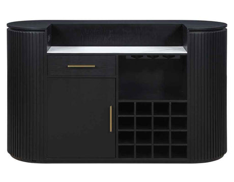 Colvin Black Finish Reeded Bar by Steve Silver at Eve Furniture