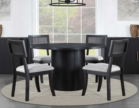 Colvin Black Round Dining Room Set by Steve Silver at Eve Furniture