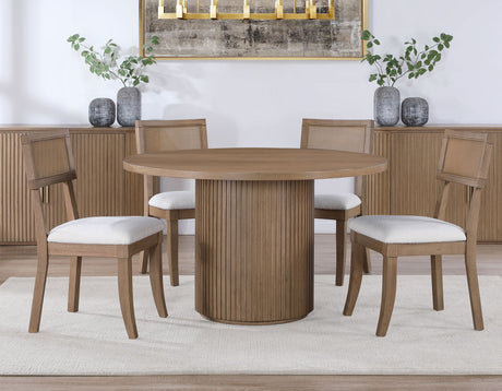 Colvin Toffee Brown Round Dining Room Set by Steve Silver at Eve Furniture