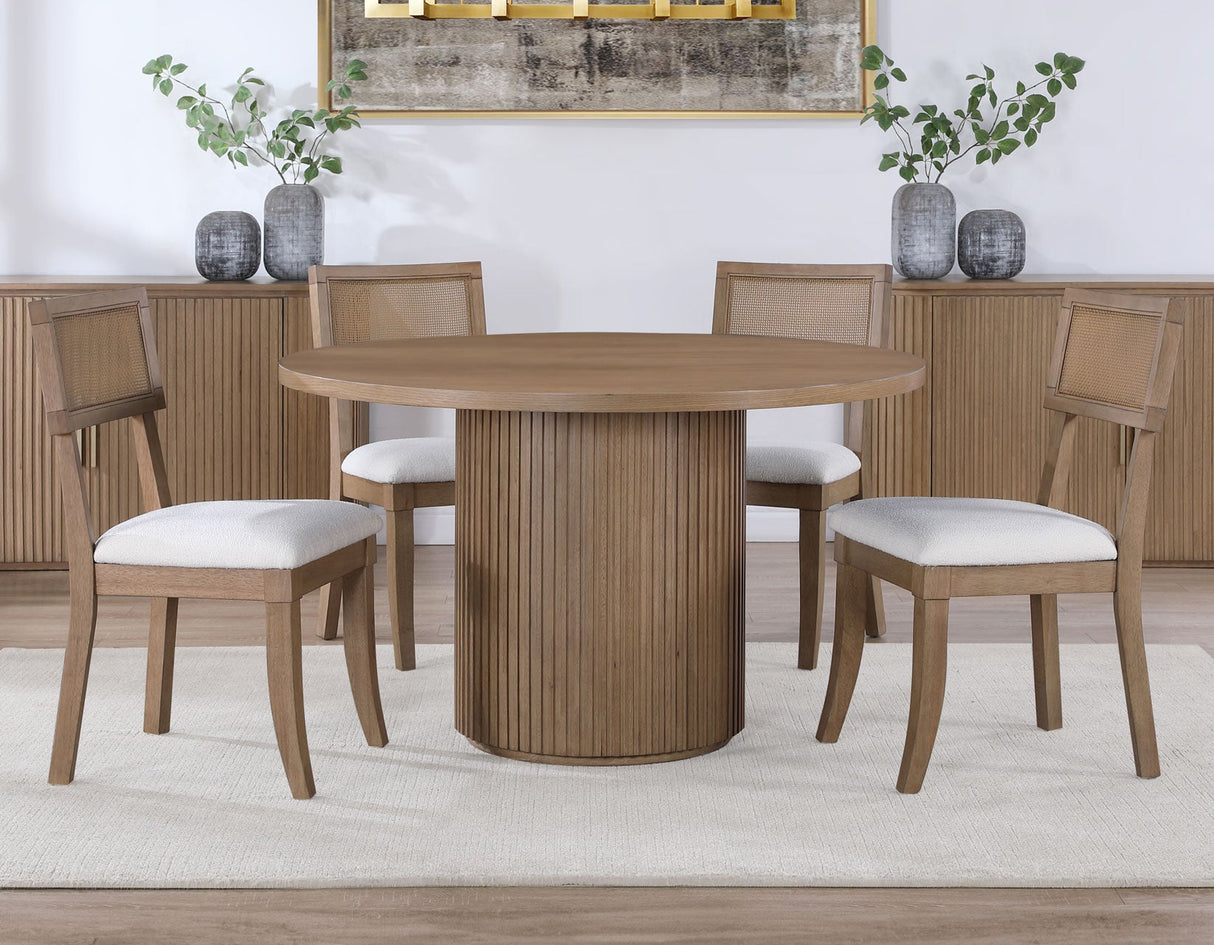 Colvin Toffee Brown Round Dining Room Set by Steve Silver at Eve Furniture