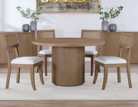 Colvin Toffee Brown Round Dining Room Set by Steve Silver at Eve Furniture