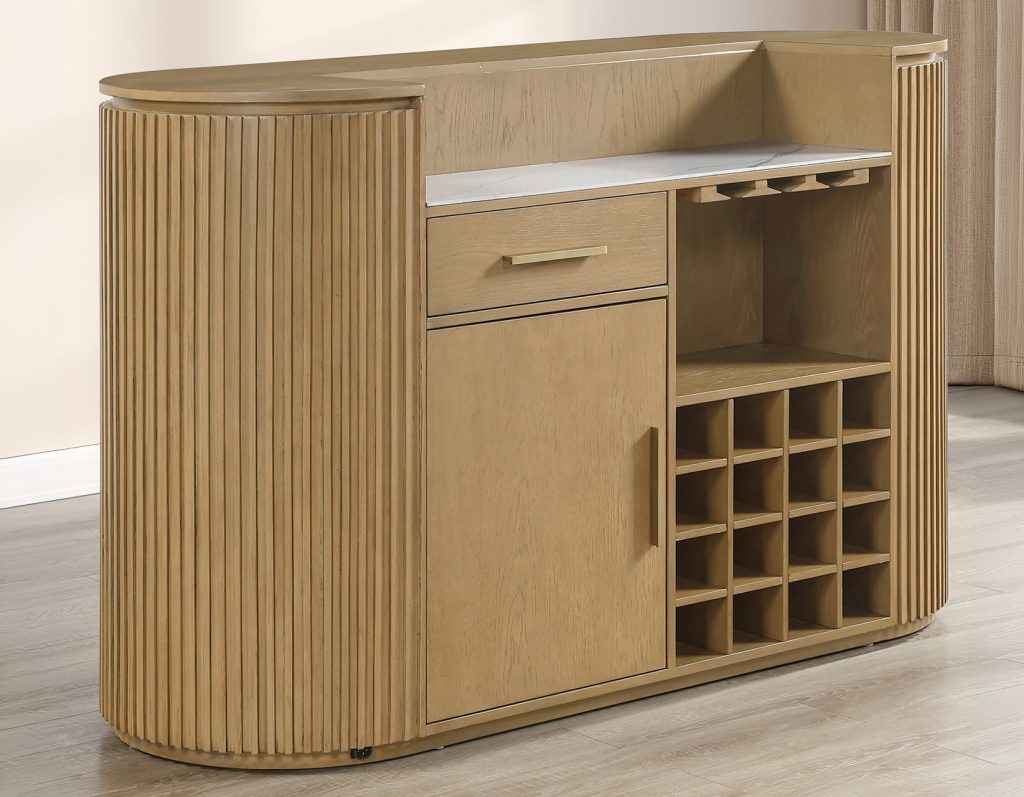 Colvin Toffee Finish Reeded Bar by Steve Silver at Eve Furniture