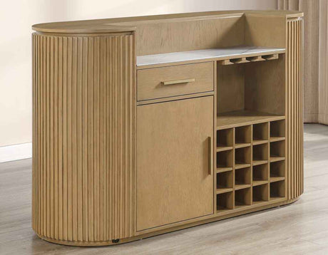Colvin Toffee Finish Reeded Bar by Steve Silver at Eve Furniture