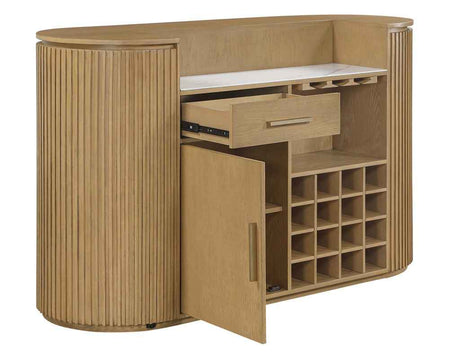 Colvin Toffee Finish Reeded Bar by Steve Silver at Eve Furniture