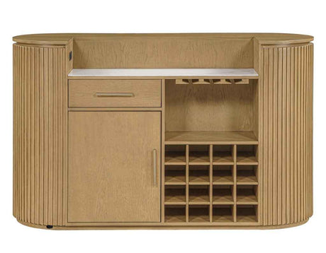 Colvin Toffee Finish Reeded Bar by Steve Silver at Eve Furniture
