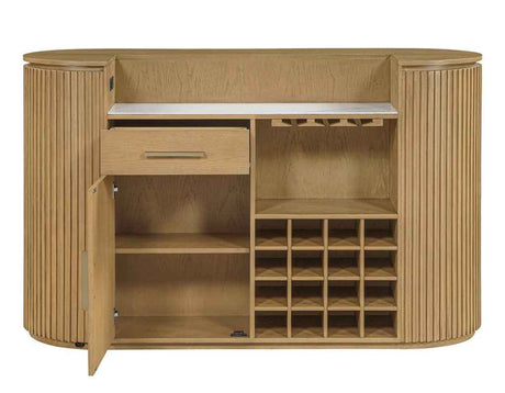 Colvin Toffee Finish Reeded Bar by Steve Silver at Eve Furniture