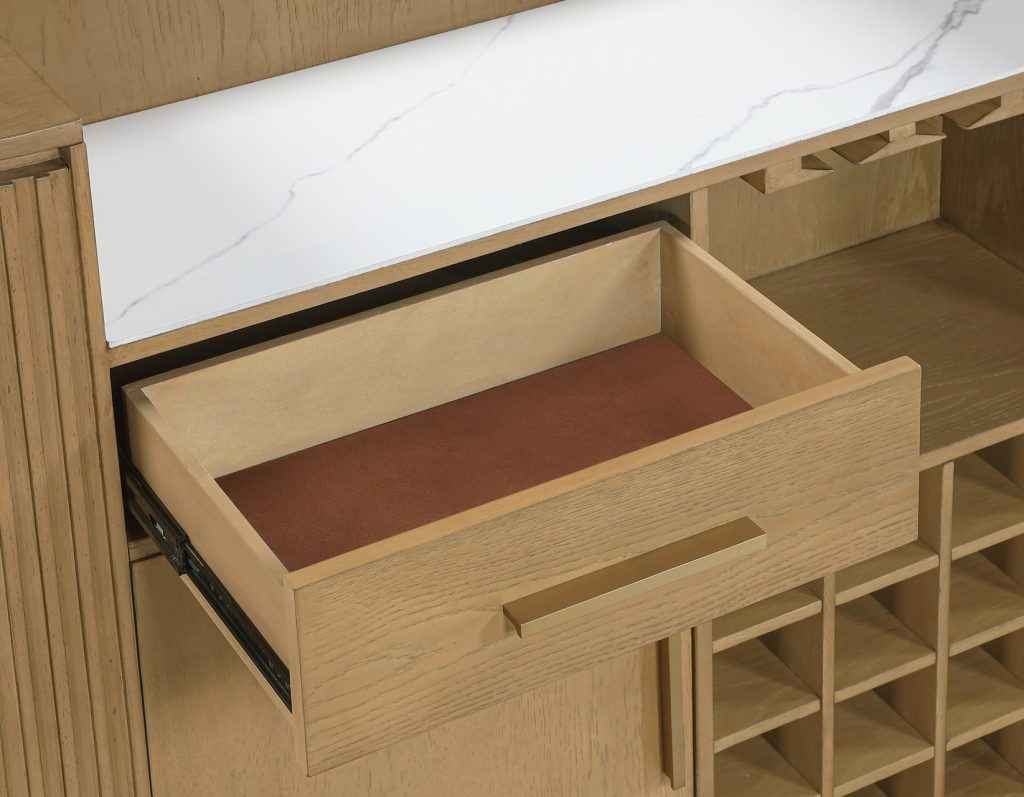 Colvin Toffee Finish Reeded Bar by Steve Silver at Eve Furniture