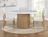 Colvin Toffee/White Round Marble Top Dining Room Set by Steve Silver at Eve Furniture