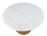 Colvin Toffee/White Round Marble Top Dining Room Set by Steve Silver at Eve Furniture