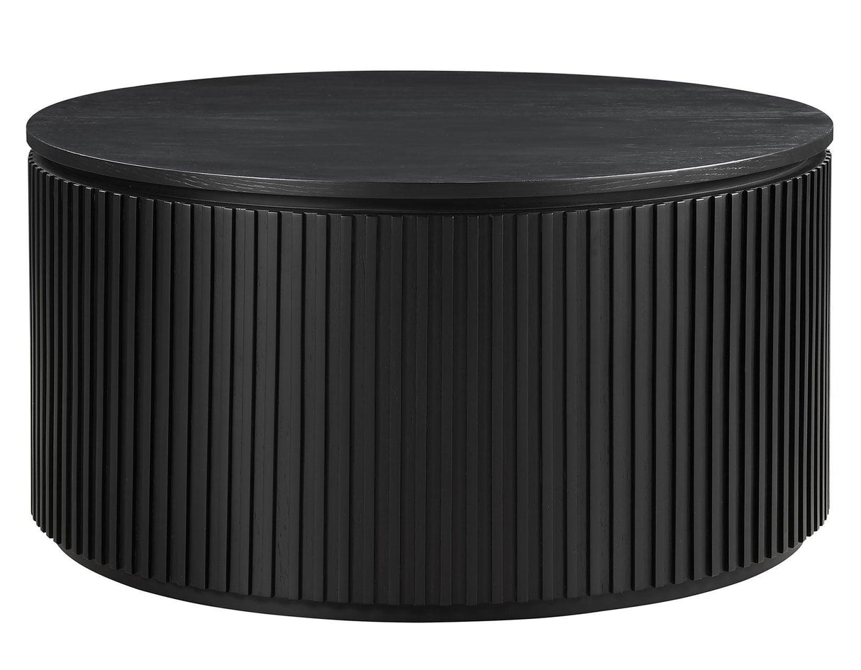 Colvin 36″ Round Castered Coffee Table, Black Finish by Steve Silver at Eve Furniture
