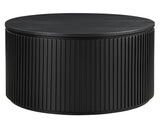 Colvin 36″ Round Castered Coffee Table, Black Finish by Steve Silver at Eve Furniture