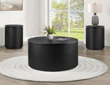 Colvin 36″ Round Castered Coffee Table, Black Finish by Steve Silver at Eve Furniture