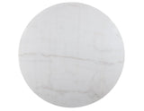 Colvin 52″ Round White Marble Dining Table, Black Finish by Steve Silver at Eve Furniture