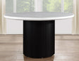 Colvin 52″ Round White Marble Dining Table, Black Finish by Steve Silver at Eve Furniture