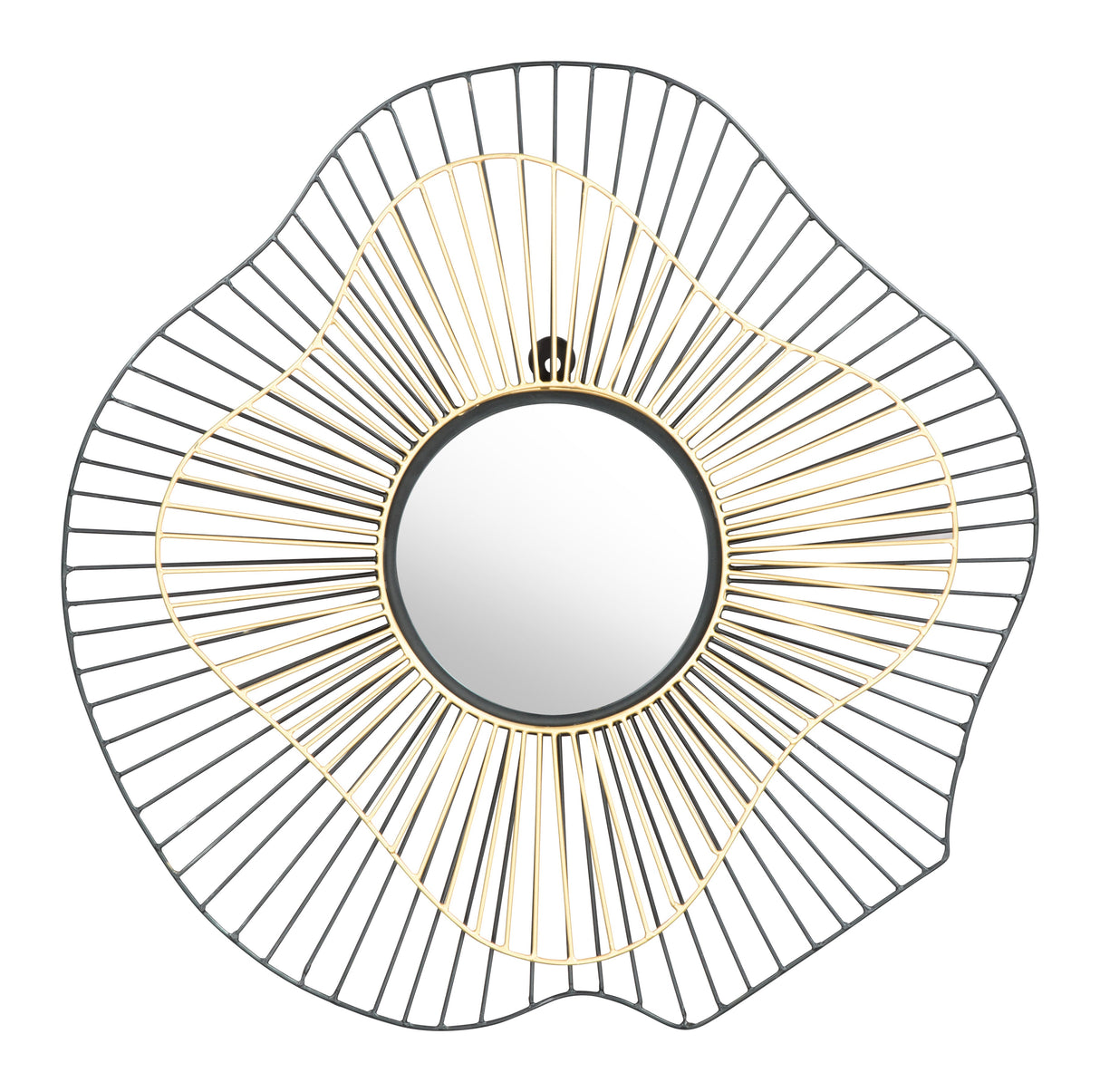Comet Black & Gold Round Mirror by Zuomod at Eve Furniture