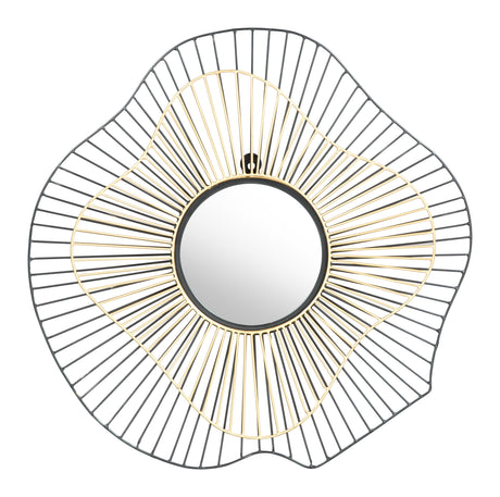 Comet Black & Gold Round Mirror by Zuomod at Eve Furniture