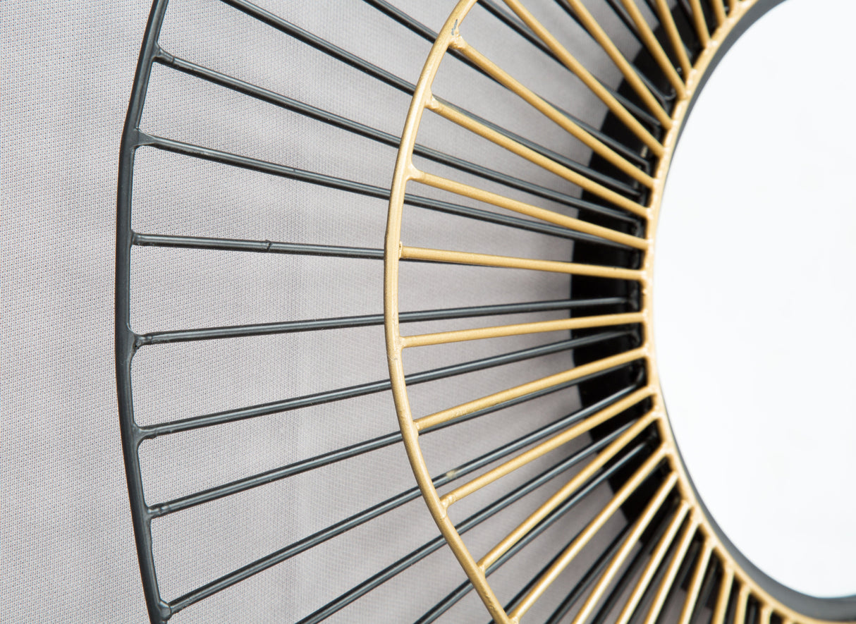 Comet Black & Gold Round Mirror by Zuomod at Eve Furniture