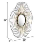Comet Black & Gold Round Mirror by Zuomod at Eve Furniture
