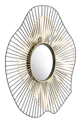 Comet Black & Gold Round Mirror by Zuomod at Eve Furniture