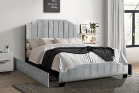 Comfort Cloud Grey Velvet Queen Bed by Happy Homes at Eve Furniture