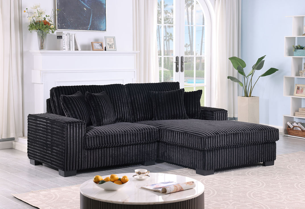 Comfy II Black 2-Piece Right Arm Facing (RAF) Sectional by New Era Innovations at Eve Furniture