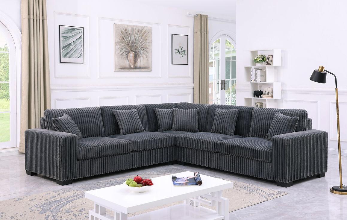 Comfy II Grey 2-Piece Right Arm Facing (RAF) Sectional by New Era Innovations at Eve Furniture