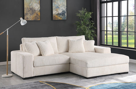 Comfy Ivory 2-Piece Right Arm Facing (RAF) Sectional by New Era Innovations at Eve Furniture