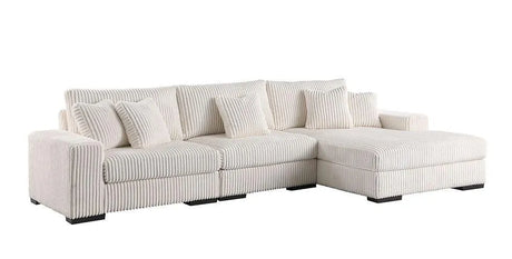 Comfy Ivory 3-Piece Right Arm Facing (RAF) Sectional by New Era Innovations at Eve Furniture